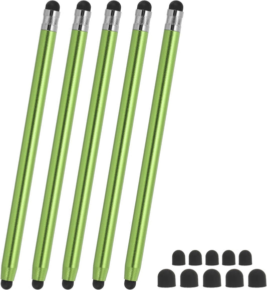 PATIKIL 5 Pcs Stylus Pens for Touch Screens, 2 in 1 High Sensitivity Universal Pen Capacitive Stylus for Phone Tablets Laptop Touch Screen Devices, Green