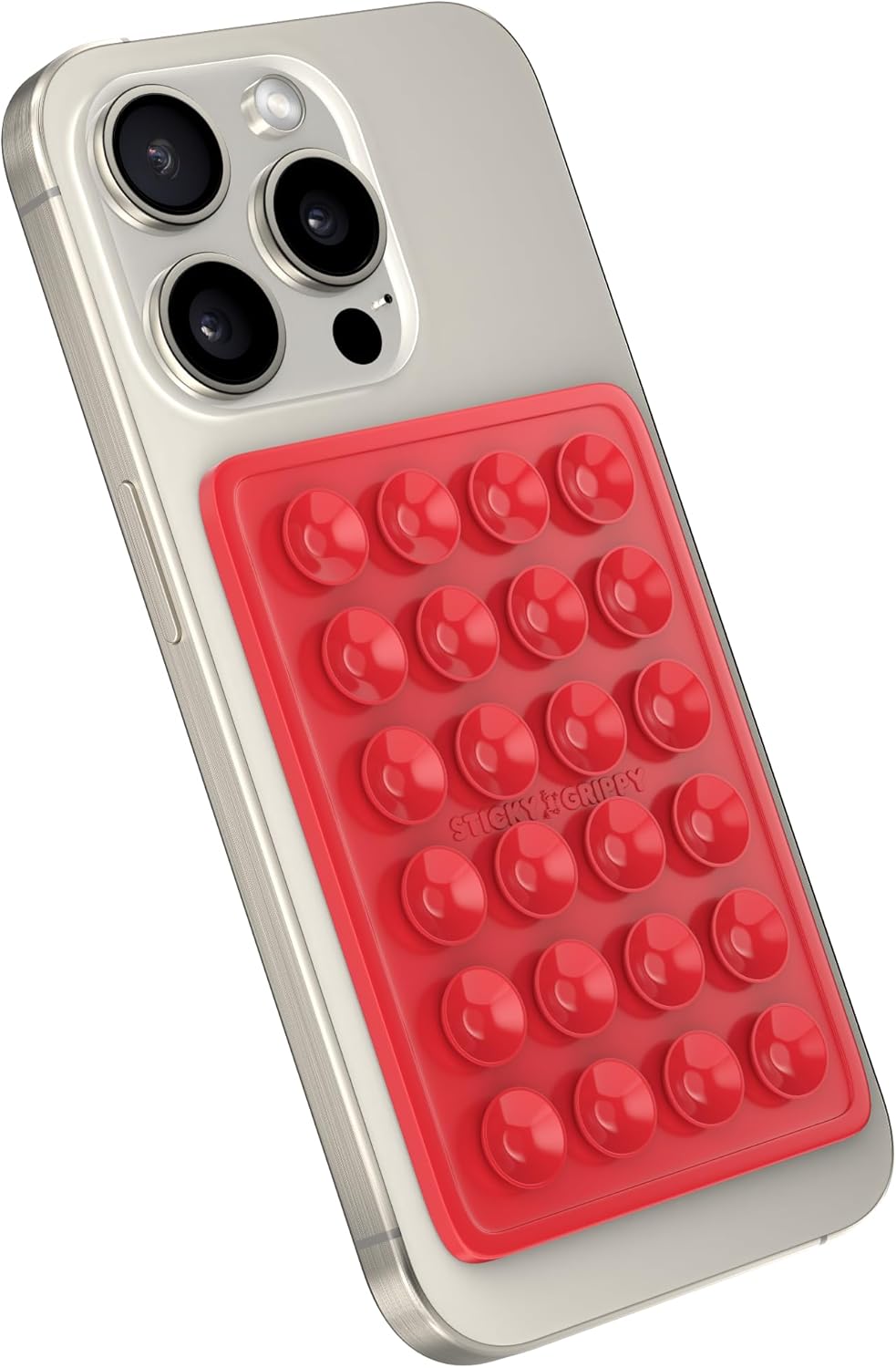 Suction Phone Case Mount, Sillicon Adhesive Phone Accessory for iPhone and Android, Hands-Free Fidget Toy Mirror Shower Phone Holder, Tiktok Videos and Selfies (Red)