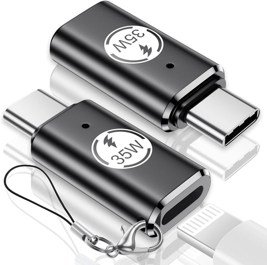 Temdan Lightning to USB C Adapter (2 Pack) for iPhone 15/16 Pro/16 Pro Max/16 Plus,Type C Charger Connector,Support Charging & Data Transfer,for iPhone 15/16 Charger Adapter Not for Audio/OTG-35W