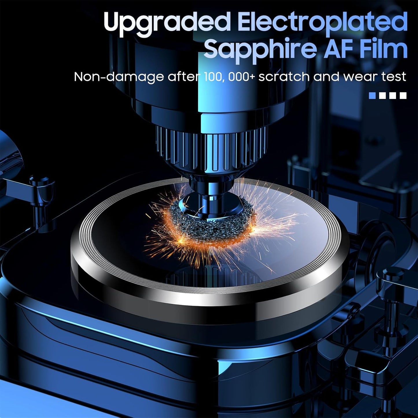 Uyiton Compatible with iPhone 16 / iPhone 16 Plus Camera Lens Protector - [Not Easy to Break][Strong Adsorption][Case-Friendly] Metal Tempered Glass Rear Camera Screen Cover - Black Titanium