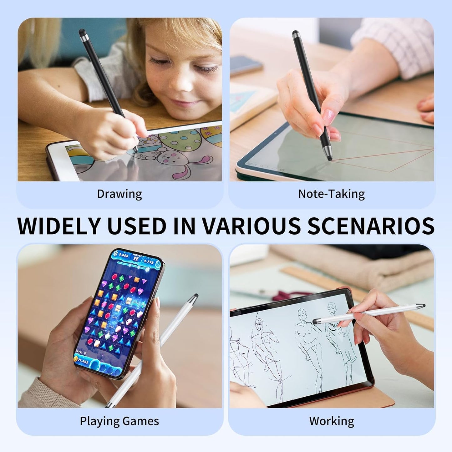 Stylus (10Pcs), Stylus Pen for Touchscreen, High Precision and Sensitivity Stylus Pen for Android Smartphone and Tablets, Compatible with All Capacitive Touch Screen (Rose Gold)