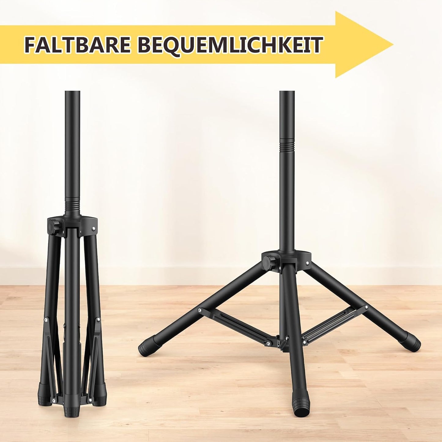 Tripod Speaker Stands with Carry Bag, Foldable for Storage, Ideal for DJ PA, Adjustable Height 35.62" to 47.24"