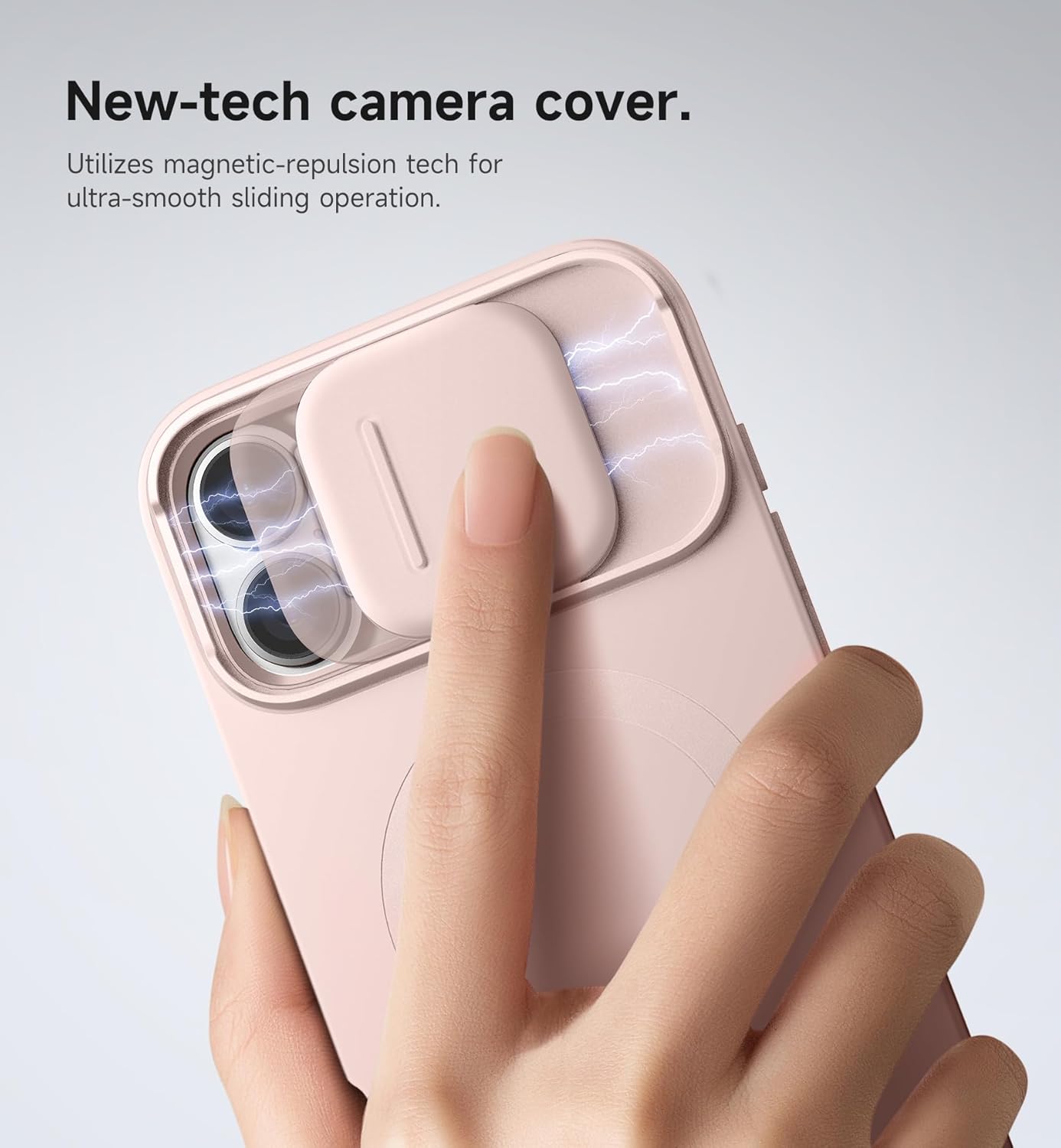 SURITCH for iPhone 16 Plus Case with Magnetic Camera Slide Cover and Adjustable Kickstand, Compatible with MagSafe, Shockproof Bumper Case Slim Protective Cover for iPhone 16 Plus 6.7 Inch, Pink