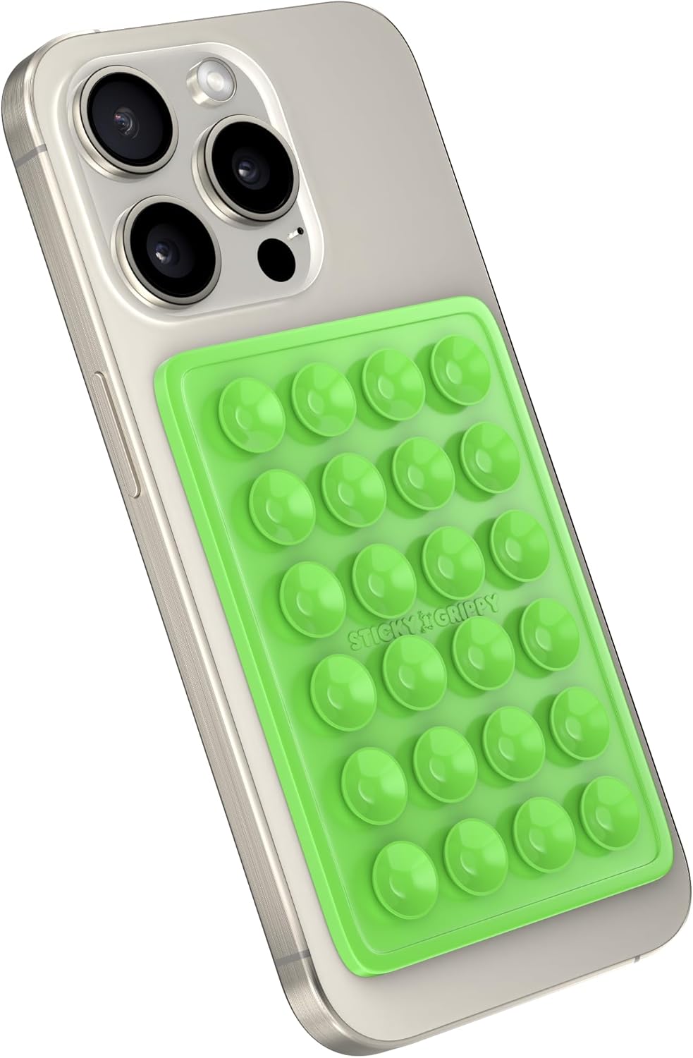 Suction Phone Case Mount, Sillicon Adhesive Phone Accessory for iPhone and Android, Hands-Free Fidget Toy Mirror Shower Phone Holder, Tiktok Videos and Selfies (Green)