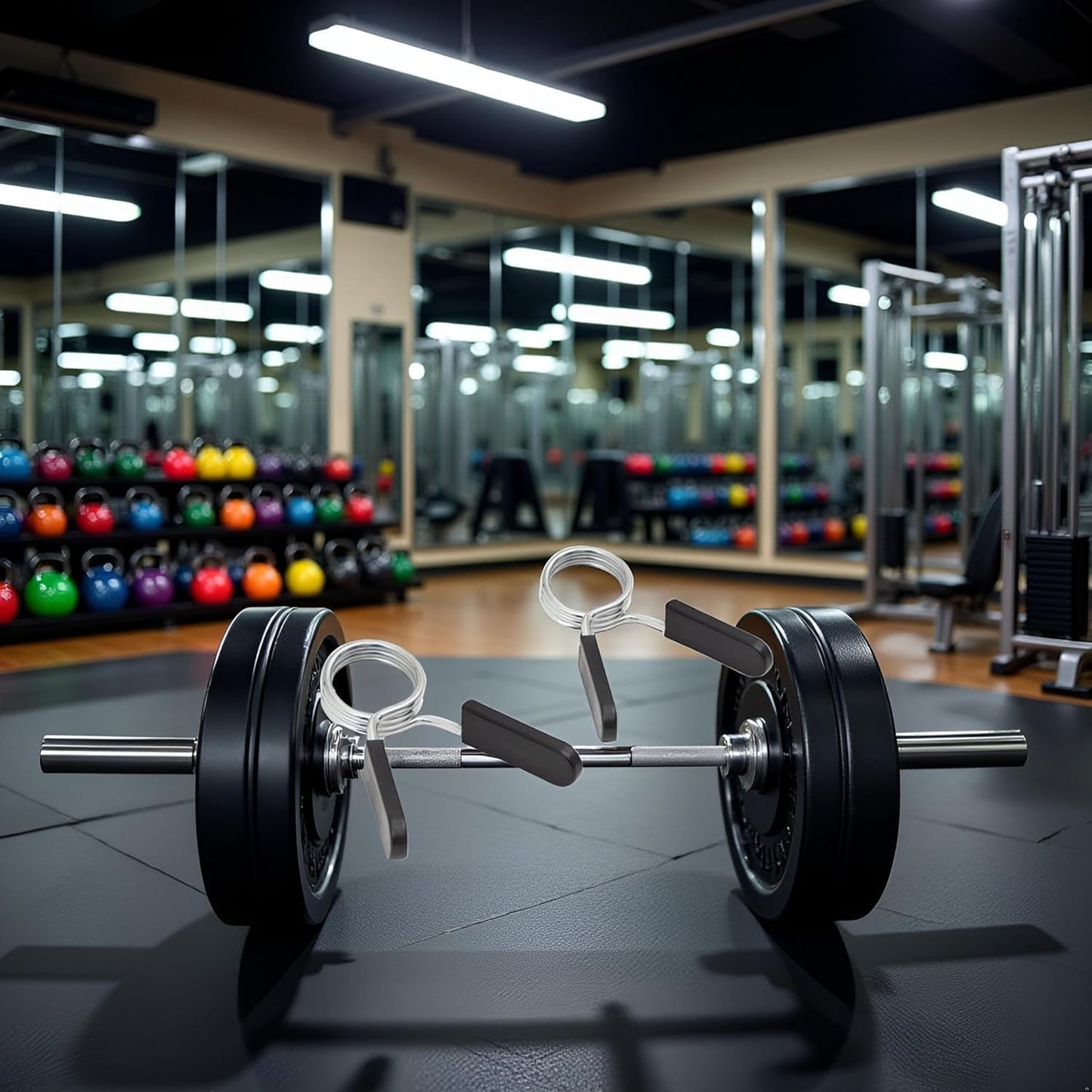 2Pcs Black 2 Inch Barbell Clamps, Stainless Steel Spring Collar Clips Weight Bar Clamps Dumbbell Barbell Handle Locking Clip for Weightlifting Strength Gym Fitness Training Accessories, Collars