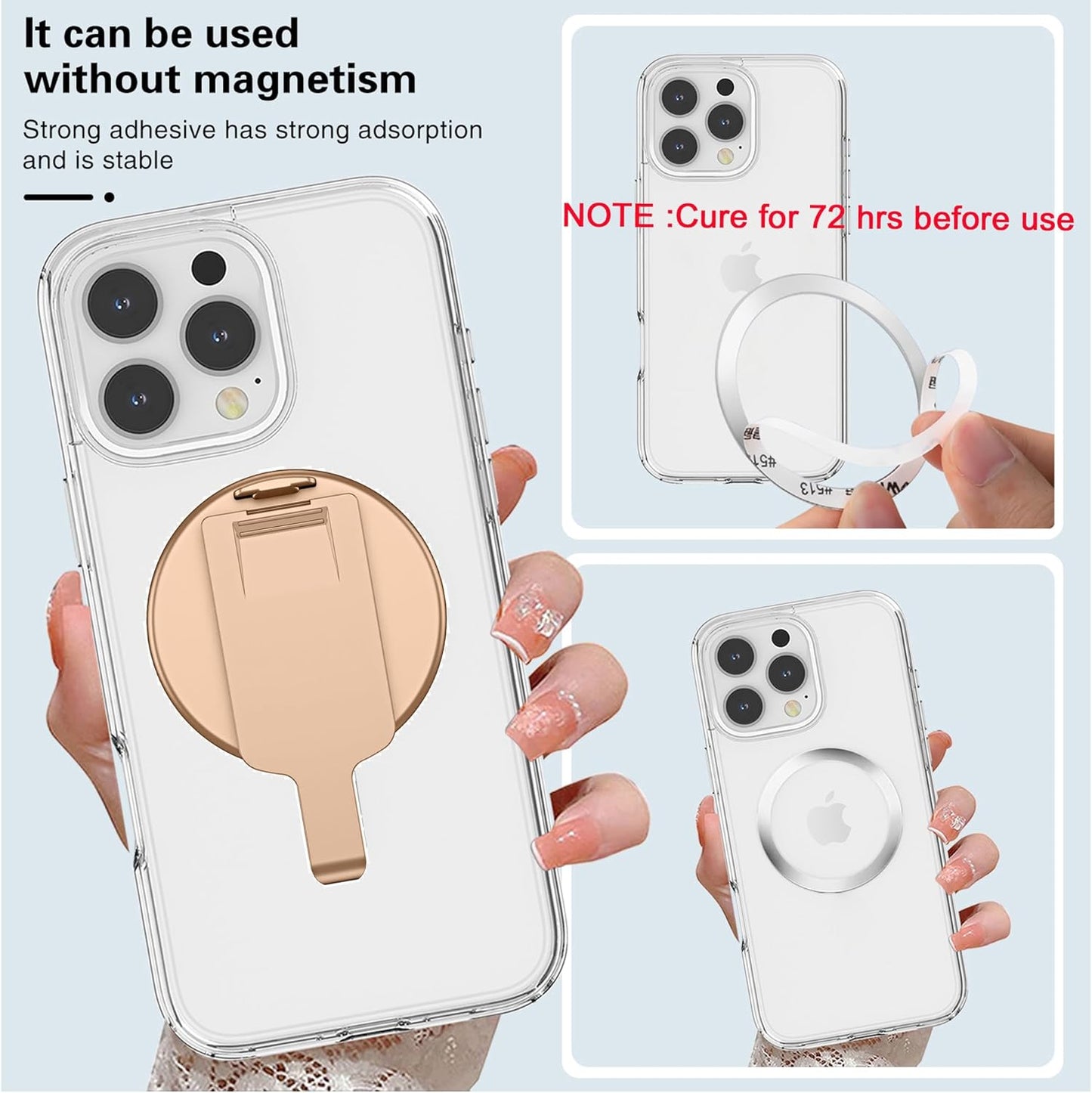 BAISRKE Magnetic Belt Clip Phone Holder, Strong Magnetic Waist Clip Compatible with Phone Cases, Portable & Versatile Accessory for Travel & Outdoor Use (Rose Gold)