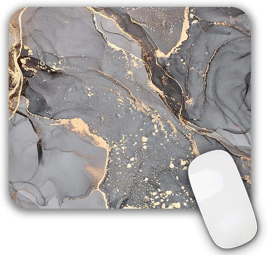 Mouse Pad, Gaming Mouse Pad, Non-Slip Rubber Base Mouse Mat with Designs for Laptop, Computer & Office, 9.5 x 7.9 x 0.12 inches (Marble 2)