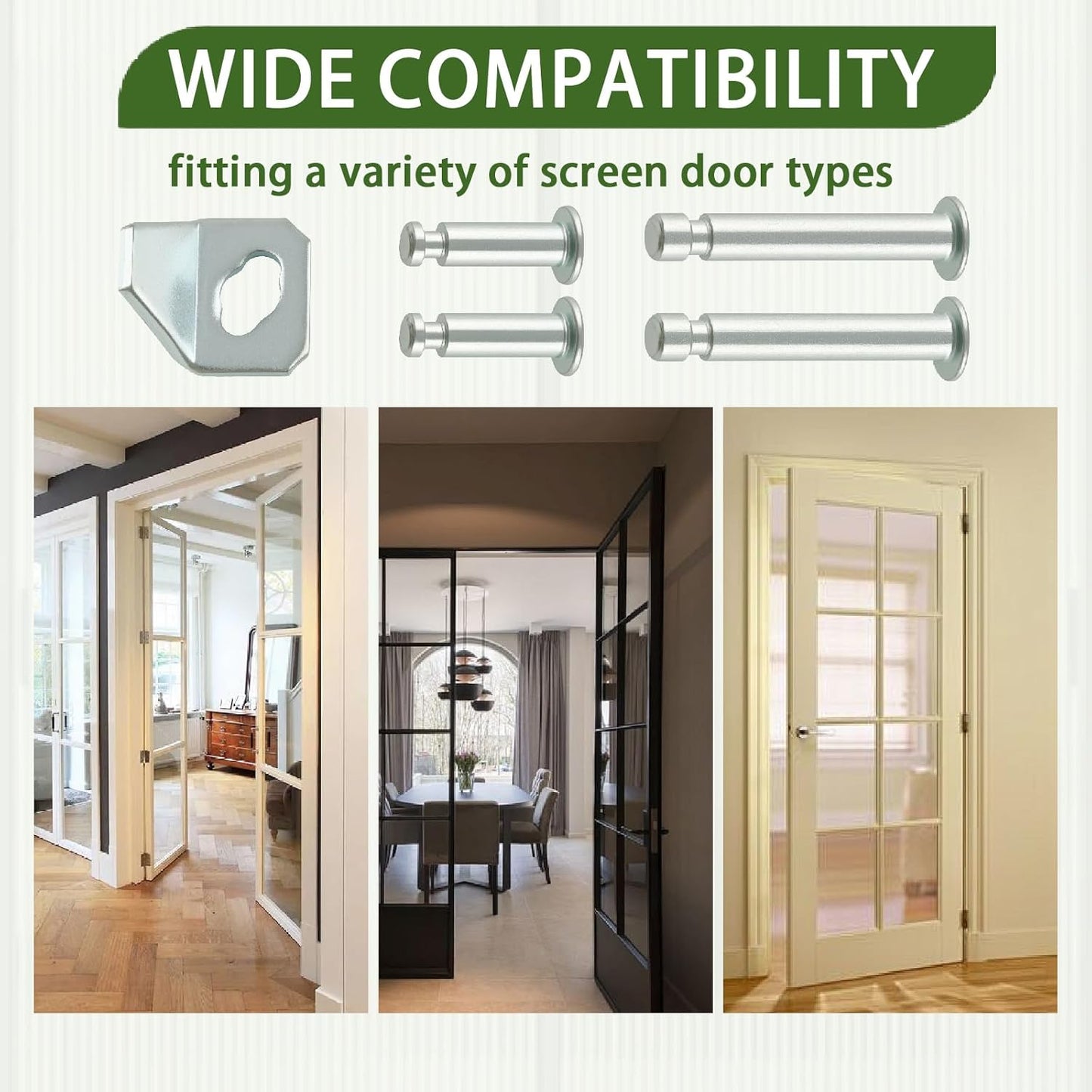 Screen Door Repair Kit, 5 Pcs Screen Door Closer Replacement Parts Compatible with Larson/Andersen/Emco Storm Door