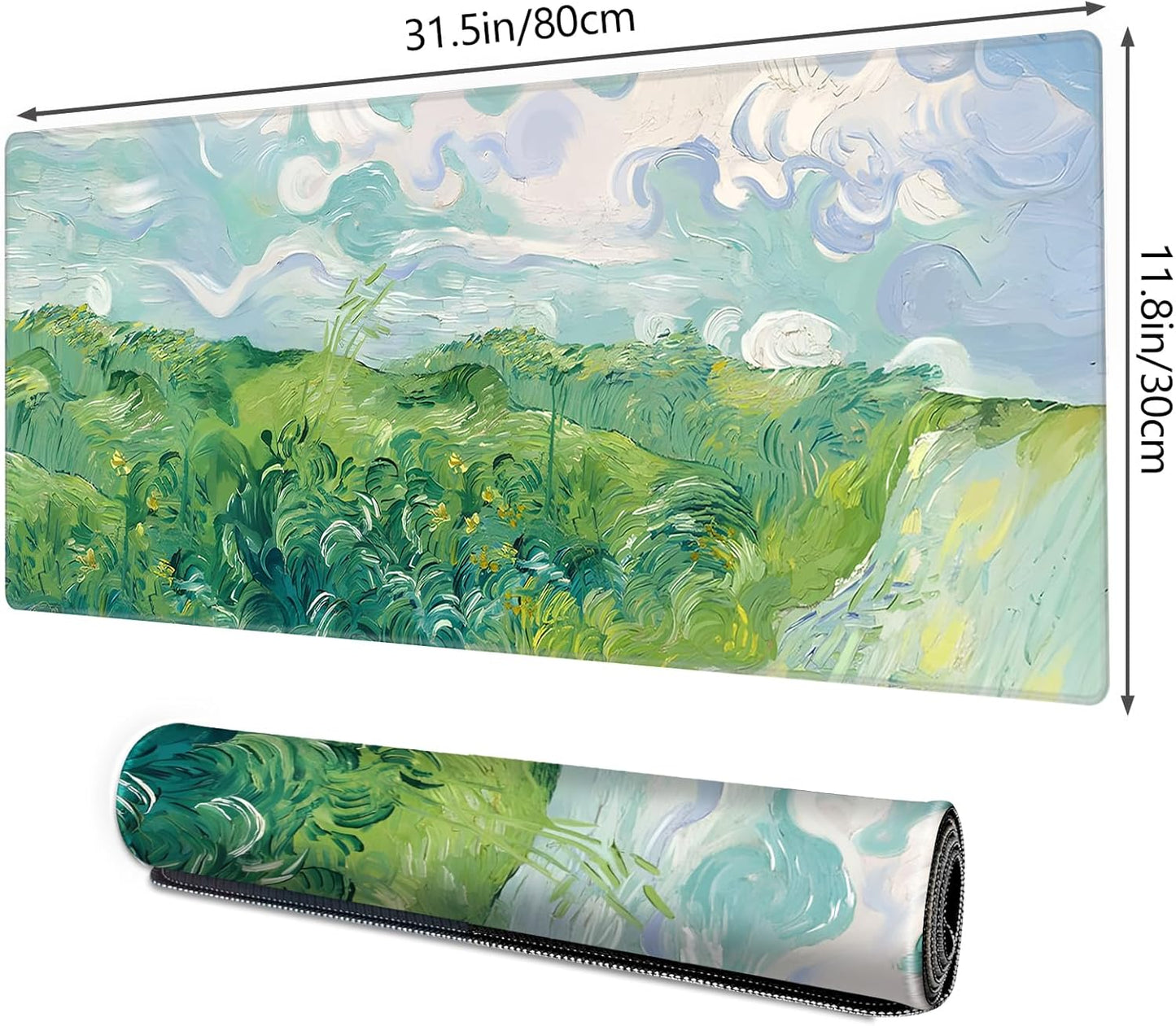 Galdas Gaming Mouse Pad XXL XL Large Long Extended Big Mousepad Non-Slip Rubber Keyboard Mouse Pad with Stitched Edges for Laptop Home Office (31.5x11.8x0.08 Inch) … (Summer Cure)