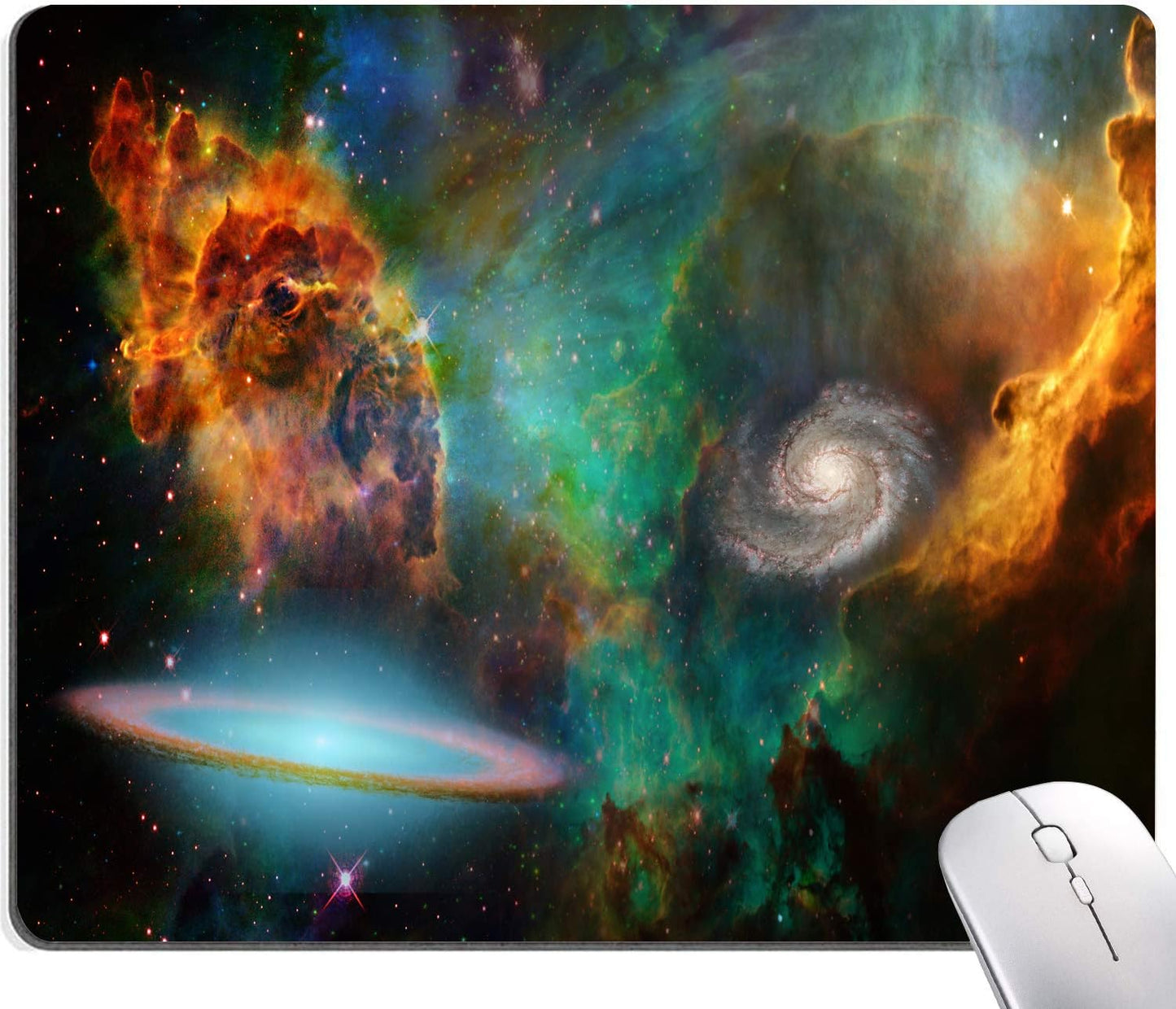 Mouse Pad, Galaxy Mouse Pad, Square Waterproof Mouse Pad Non-Slip Rubber Base MousePads for Office Laptop, 9.5"x7.9"x0.12" Inch(Deep Space)