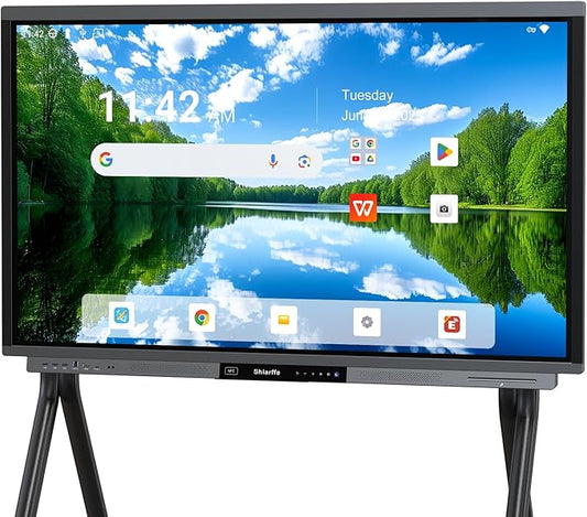 Shiarffe R9 Smart Board 55 Inch 4K Interactive Whiteboard Google EDLA-Certified All-in-One Touchscreen Digital Display Built-in 60W Speaker for Classrom Hybrid Work