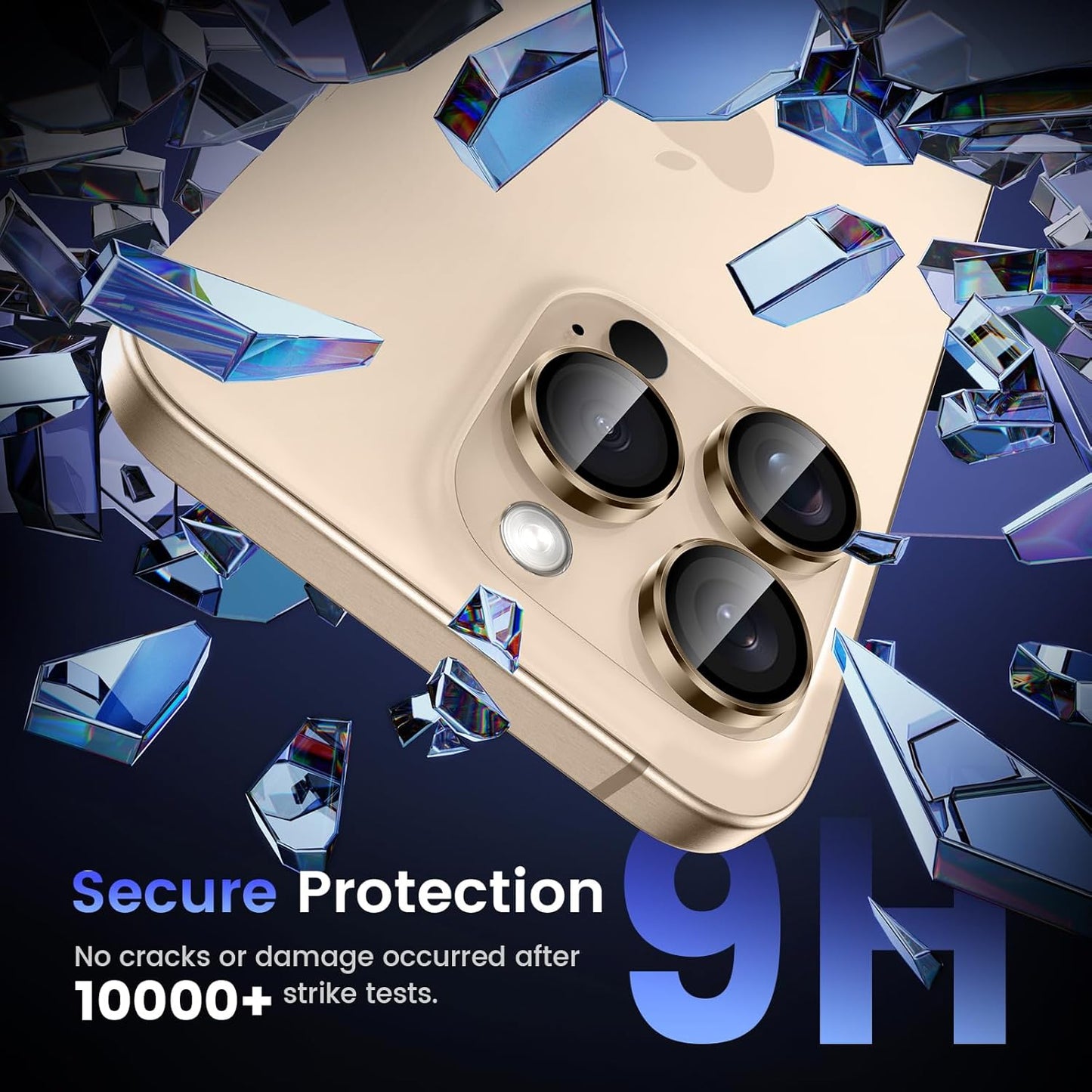 Tensea Camera Lens Protector Compatible for iPhone 16 Pro Max/16 Pro/14 Pro Max/14 Pro, Metal Aluminum Alloy Tempered Glass Cover Camera Screen Protector Accessories, Case Friendly