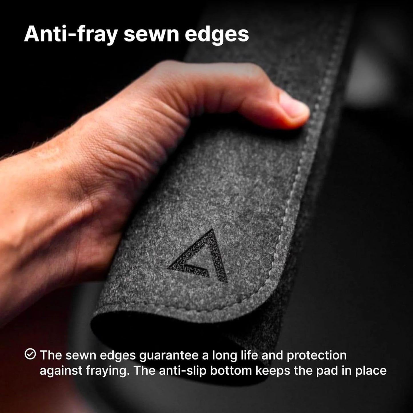 DELTAHUB - Minimalistic Felt Desk Protective Pad, Anti-Fray, Anti-Slip, Easy to Clean, Easy Glide, Long Lasting, Sleek Design, Comfortable, Resistant, Desk Mat, PC, Mac, Laptop - Large (18x32inch)