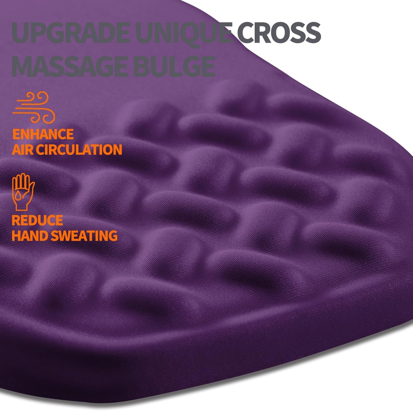 Ergonomic Slope Mouse Pad Wrist Support, Wrist Rest Mousepad for Carpal Tunnel Pain Relief with Massage Bulge and Slow Rebound Memory Foam (12x8 inch, Deep Purple)