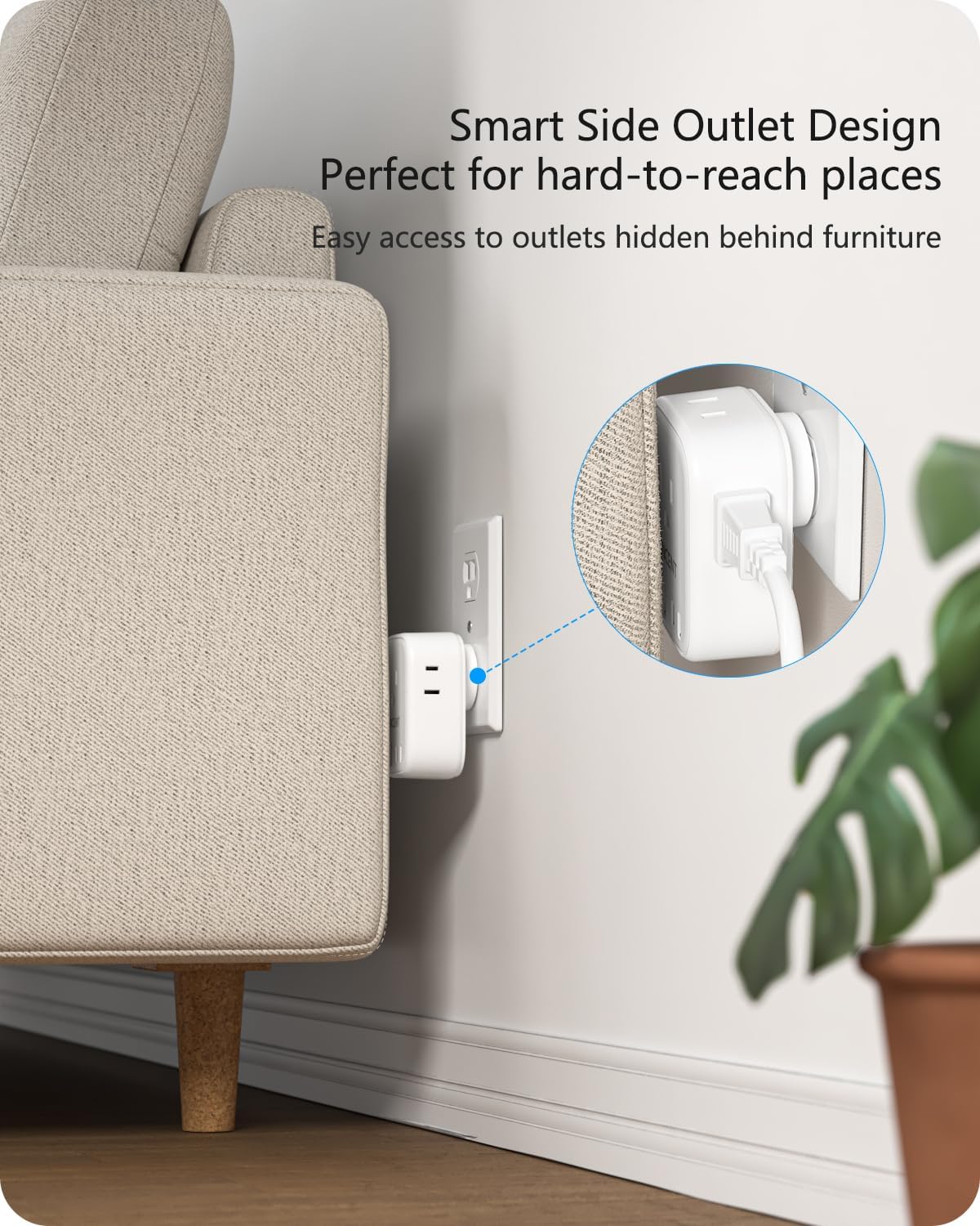 LENCENT Multi Plug Outlet Extender with USB, 4 AC Electrical Outlet Expander with 4 USB Charger Cube(2 Type C), Small Multiple Wall Tap Plug Splitter for Home Office Travel Cruise Dorm Essentials