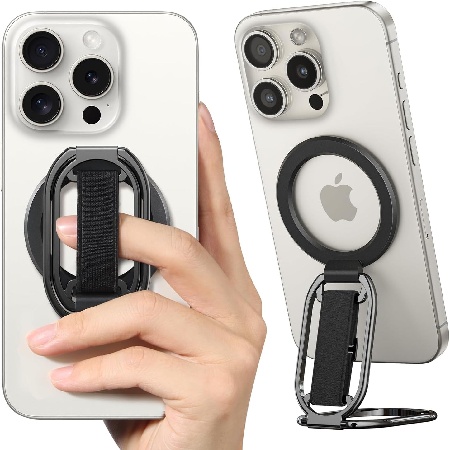 [2025 Newest] SUPERONE for MagSafe Phone Grip for MagSafe Kickstand Compatible with Mag Safe Finger Loop, 4-in-1 Phone Ring Holder Strap for Mag Safe iPhone 16/15/14/13/12 Series