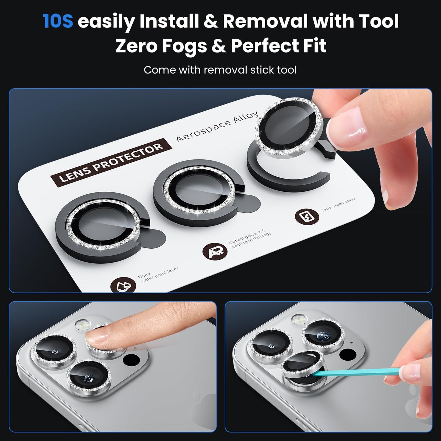 WSKEN for iPhone 16 Pro/iPhone 16 Pro Max Camera Lens Protector - [Original Shooting Model] Shatterproof Ultra HD Tempered Metal Glass Camera Screen Protector Cover Film Accessories