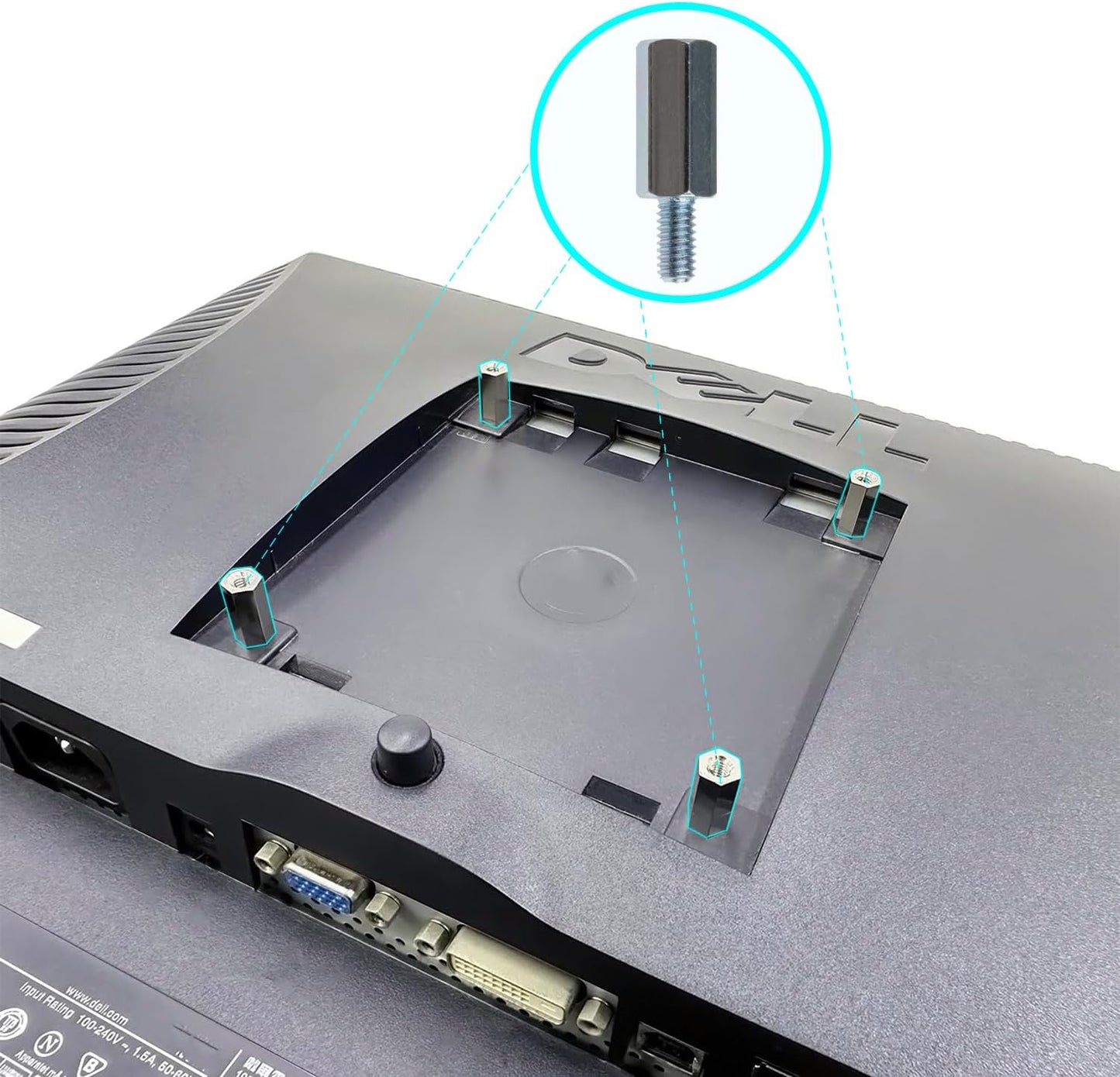 Kado Wall Mount Spacer Adapter Set for Desktop/Portable Monitor, 4pcs M4x14mm Hex Stainless Steel Standoff Spacer Screw Nut Bolt Motherboard Prototyping Accessories for PCB, Computer & Circuit Board