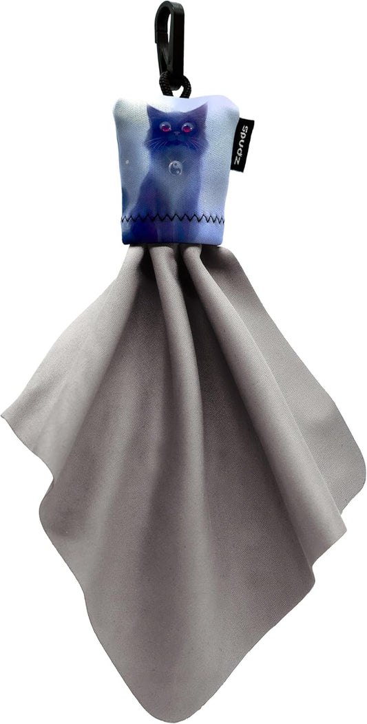 SPUDZ Classic Microfiber Lens Cleaner – Clip-On Pouch, Washable – for Binoculars, Scopes, Glasses, Screens | Cat, 6 x 6 Inch