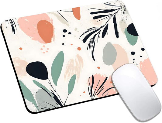 Mouse Pad, Cute Aesthetics Art Boho Mouse Pads for Desk, 9.5" x 7.9" Non-Slip Rubber Base Computer Mousepad with Women, Portable Square Design for Wireless Mouse and Pad Laptop Office & Travel