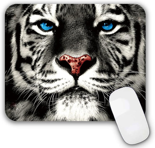 Mouse Pad, Gaming Mouse Pad, Non-Slip Rubber Base Mouse Mat with Designs for Laptop, Computer & Office, 9.5 x 7.9 x 0.12 inches (Tiger face)