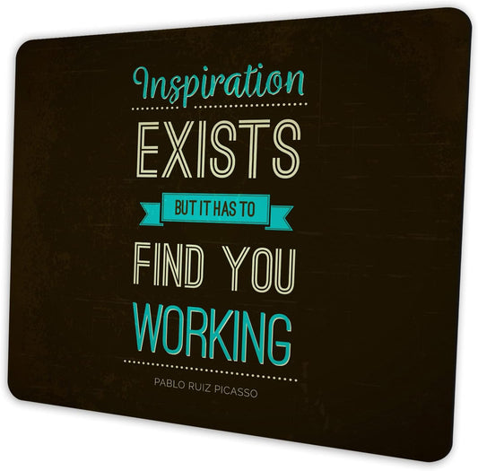 Inspirational Work Quotes Mouse Pad Personalized Design, Non-Slip Surface, Rubber Base, Small Office Desk Pad for Computers and Laptops