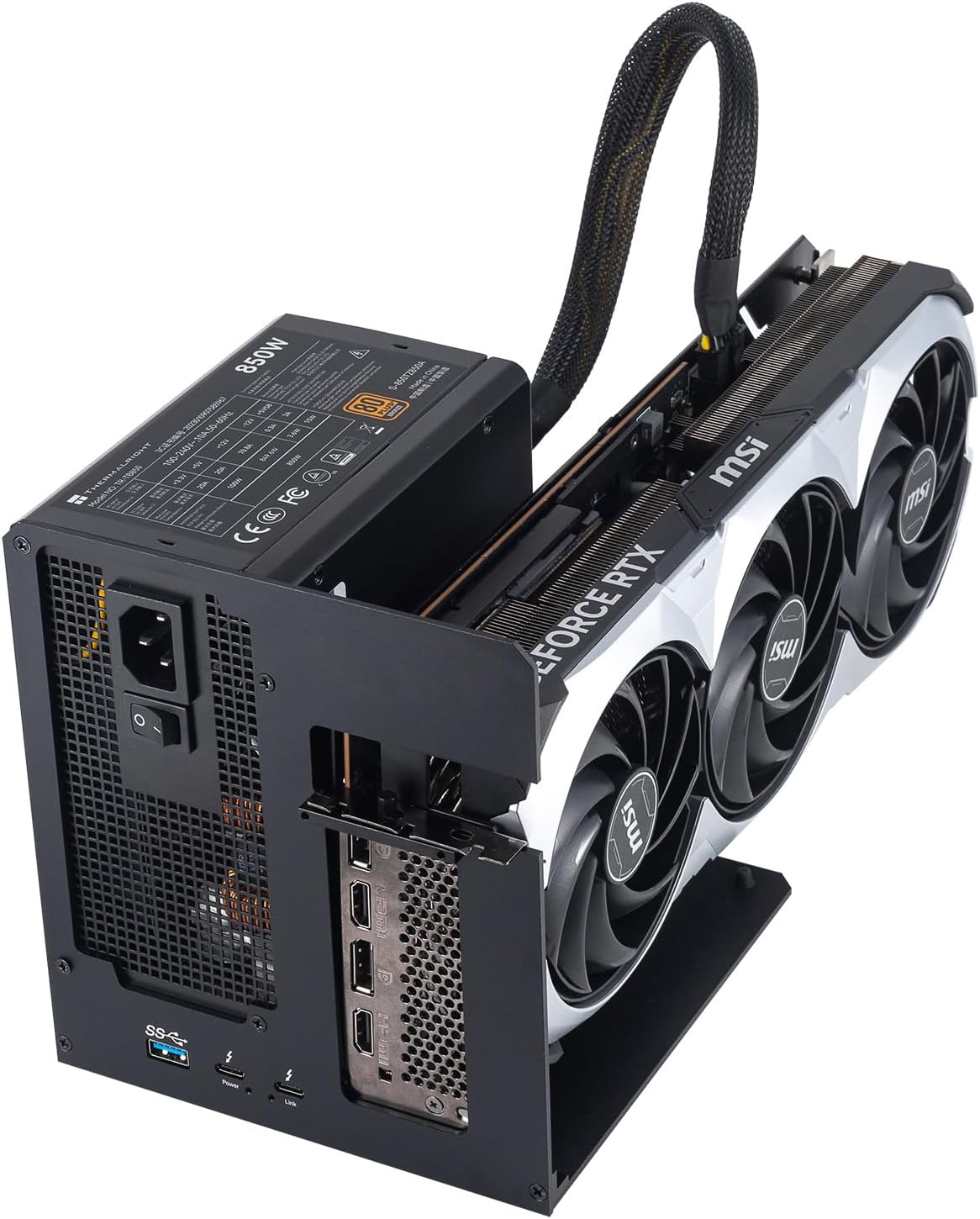 eGPU Enclosure Dock Compatible with Thunderbolt 3/4,External GPU Dock for Laptops and Gaming Handheld,External Graphics Card Dock Compatible with NVIDIA/AMD PCIe,ATX Power Supply