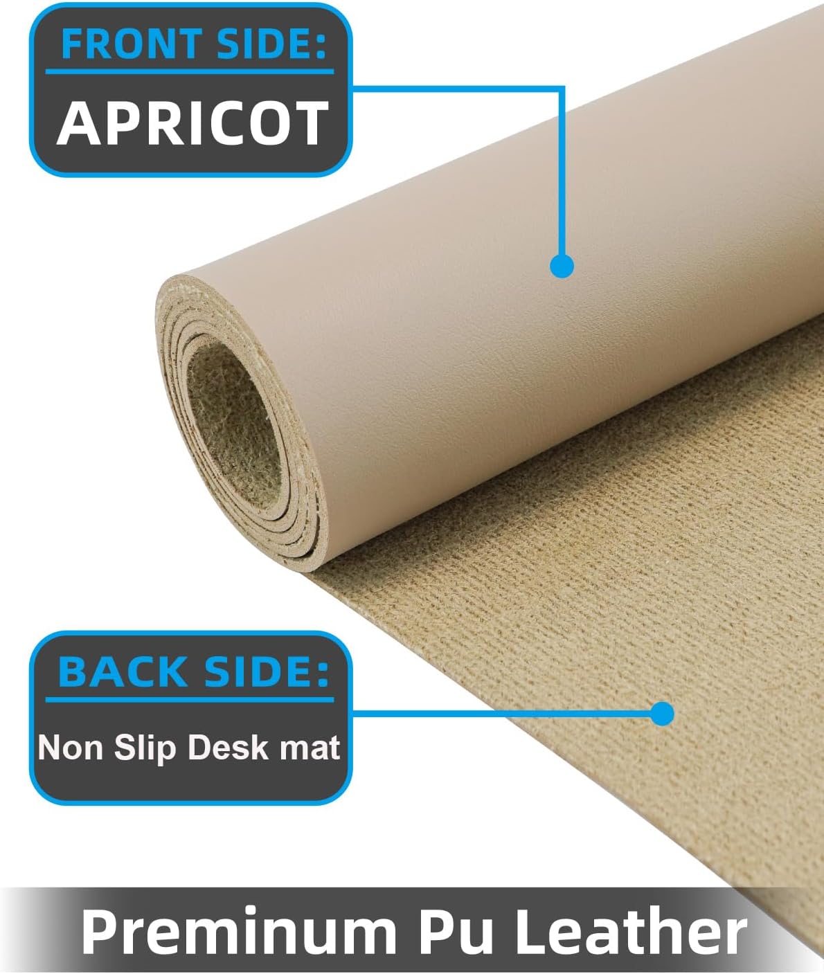 Extra Large Desk pad, Leather Desk Pad Protector,Office Desk Mat,Mouse Pad, Non-Slip Desk Blotter, Laptop Desk Pad, Waterproof Desk Writing Pad for Office&Home (Apricot, 55" x 17")