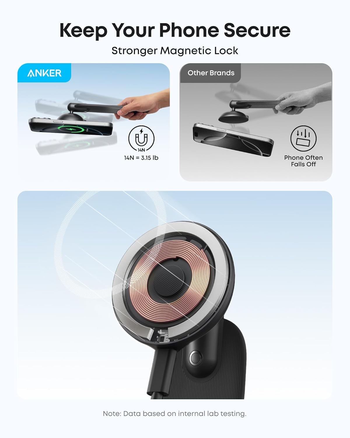 Anker Nano Magnetic Wireless Car Charger, 360° Adjustable Mount Car Charger with Detachable Pad, 15W Qi2 Certified with Alloy Bracket, Fast Charging for iPhone 16/15/14/13/12 Series (Adapter Included)