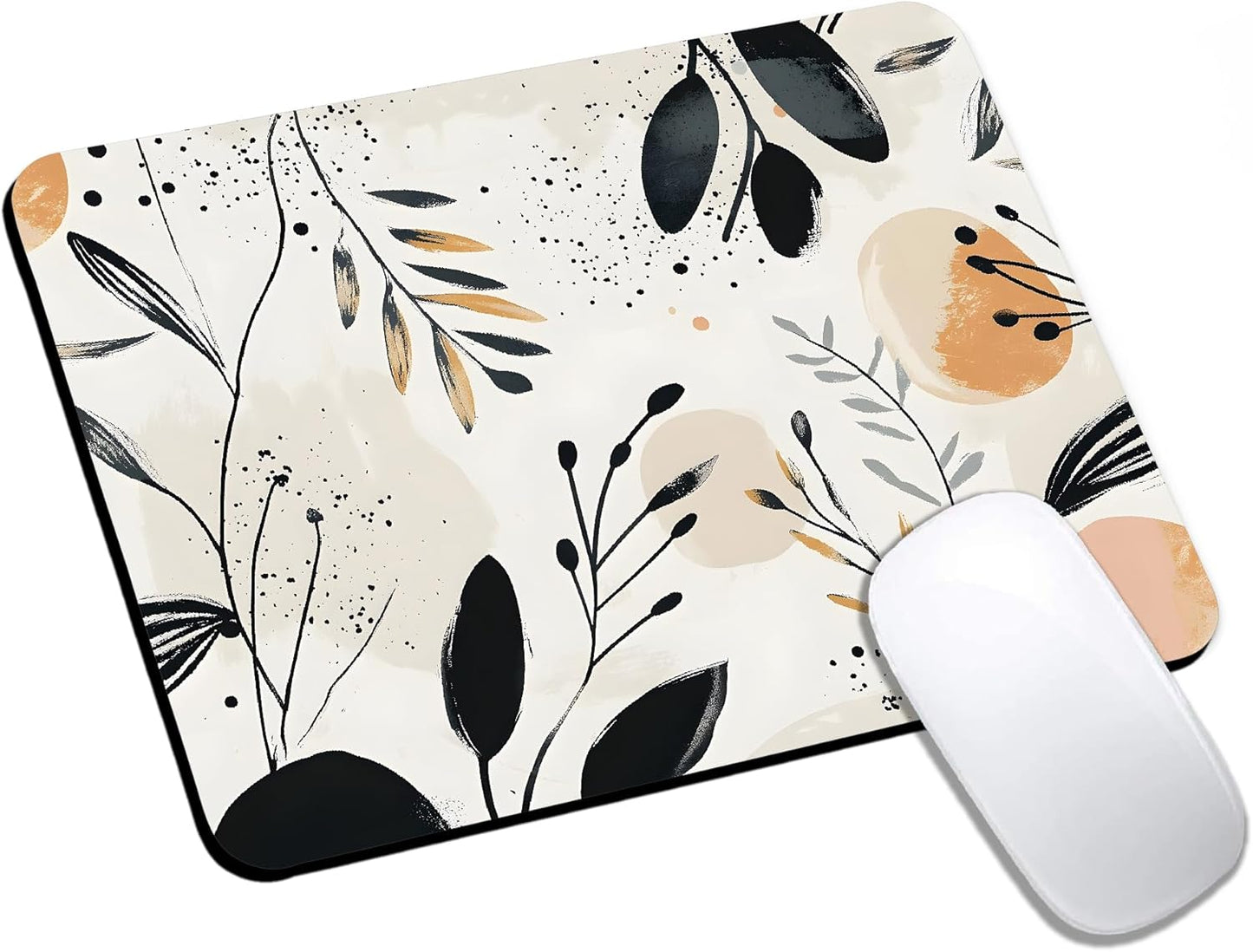 Mouse Pad, Cute Modern Abstract Art Boho Mouse Pads for Desk, 9.5" x 7.9" Non-Slip Rubber Base Computer Mousepad with Women, Portable Square Design for Wireless Mouse and Pad Laptop Office & Travel