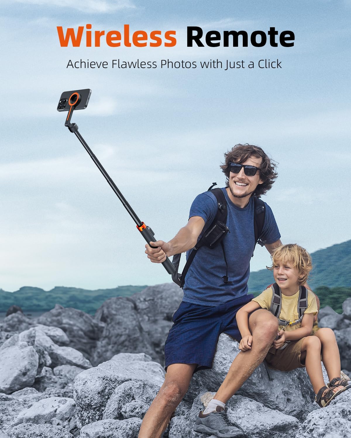 TODI 65" Magnetic Tripod for iPhone with Remote, Selfie Stick for iPhone Magsafe, Cell Phone Tripod Stand for Recording, Travel Tripod Compatible with 16/15/14/13/12 Series