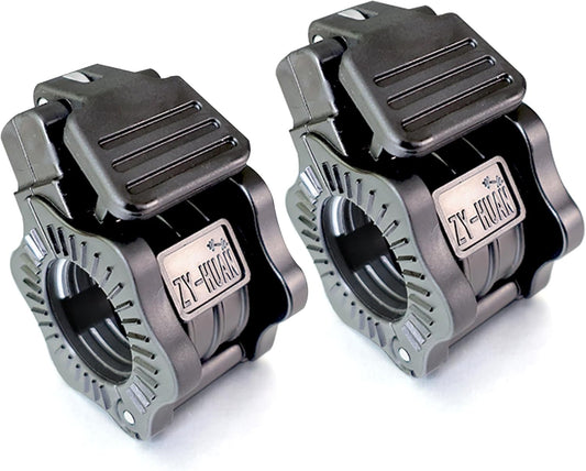 Adjustable Barbell Clips (2-Pack), Fits 0.98-1.1" Olympic & Standard Bars, Secure Locking Collars for Weight Lifting Strength Training