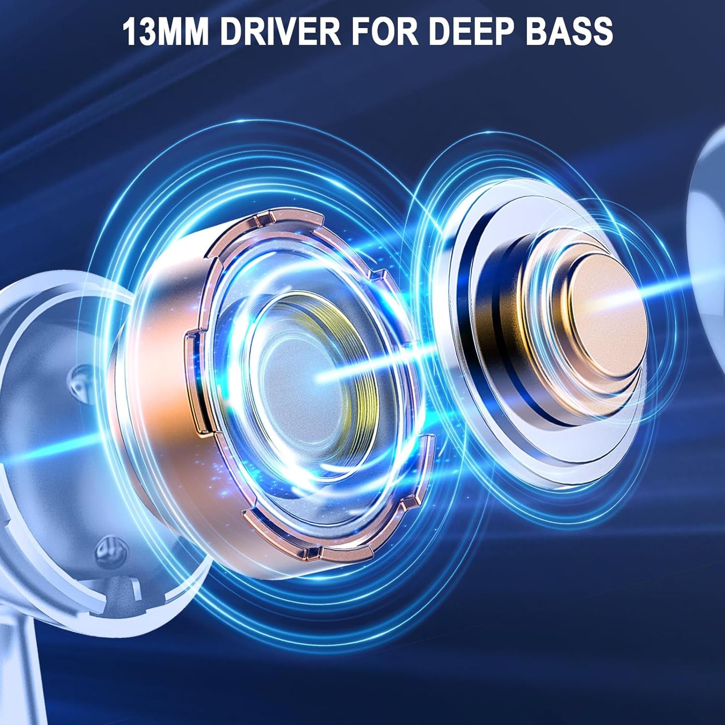 Jxrev Wireless Earbuds Bluetooth 5.4 Headphones Noise Cancelling, Bluetooth Earbuds with Dynamic Drivers Stereo, Earphones Wireless, 40H Playtime and LED Power Display, in Ear Buds for Android iOS