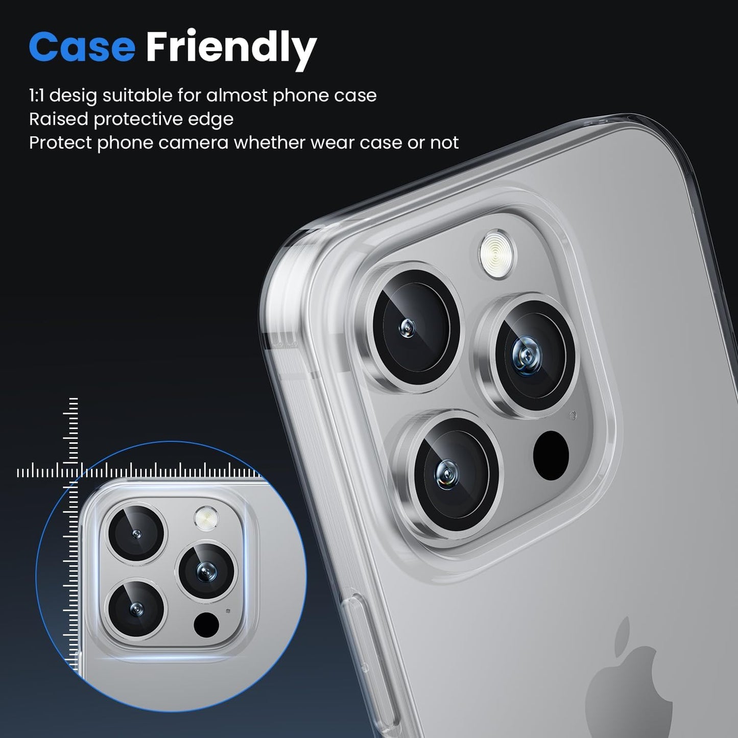 WSKEN for iPhone 16 Pro/iPhone 16 Pro Max Camera Lens Protector - [Original Shooting Model] Shatterproof Ultra HD Tempered Metal Glass Camera Screen Protector Cover Film Accessories