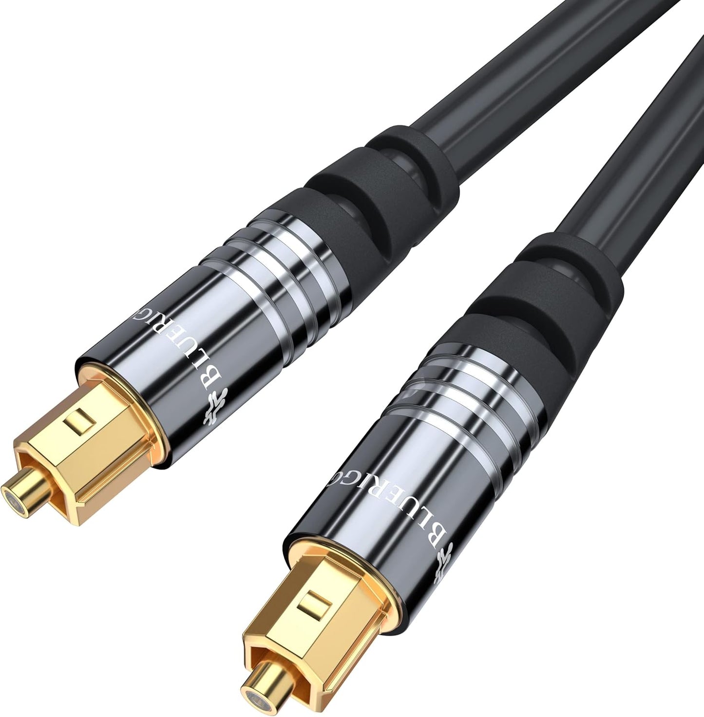 BlueRigger Digital Optical Audio Toslink Cable (100FT, Fiber Optic, Aluminum Shell, 24K Gold-Plated) - Compatible with Home Theatre, Sound Bar, TV, Xbox, PlayStation PS4 – Premium Series