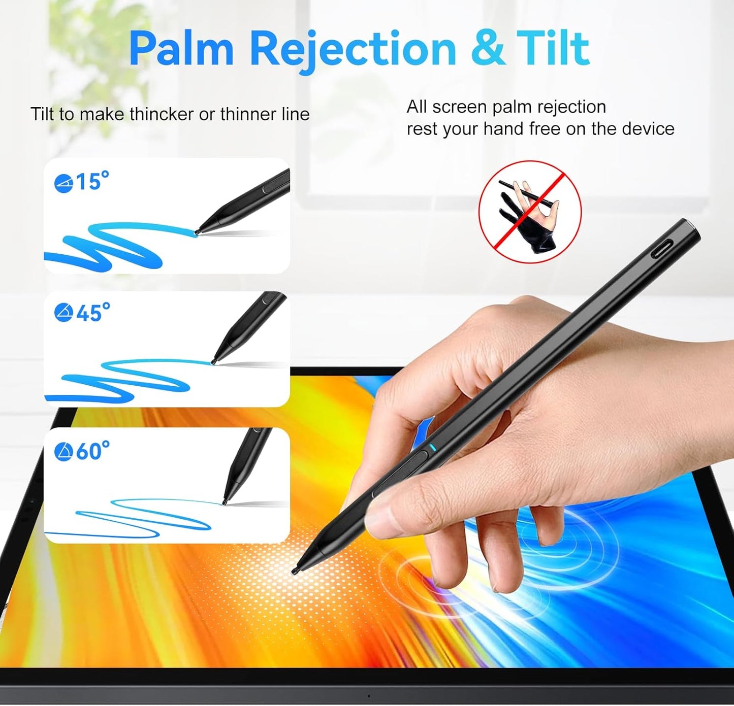 Fire Max 11 Stylus Pen,USI 2.0 Certified Stylus Pencil for Amazon Fire Max 11 Tablet & Amazon Fire HD 10 (13th Gen, 2023 Release),Palm Rejetion 4096 Pressure and Rechargeable Amazon Pen