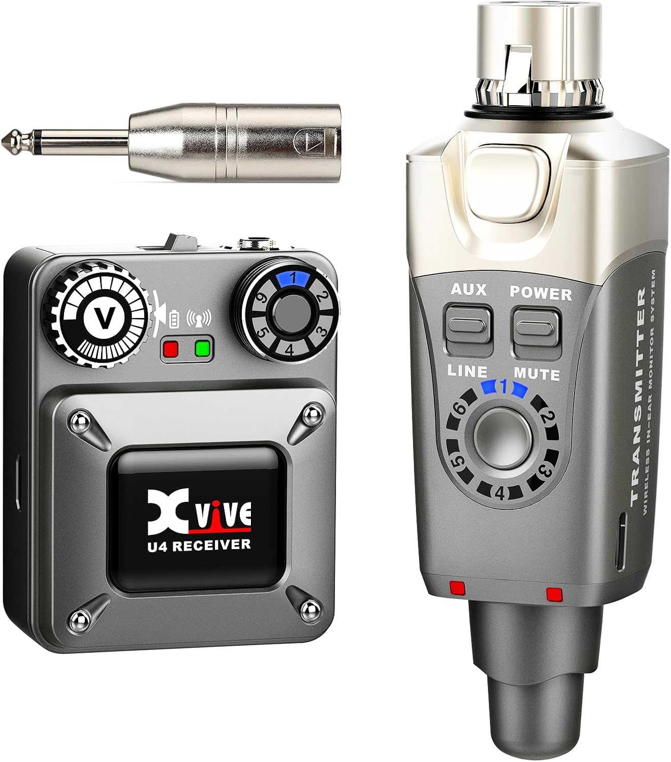 Xvive U4 Wireless in-Ear Monitor System Professional IEM System Transmitter and Beltpack Receiver for Studio, Band Rehearsal,Live Performance (U4)
