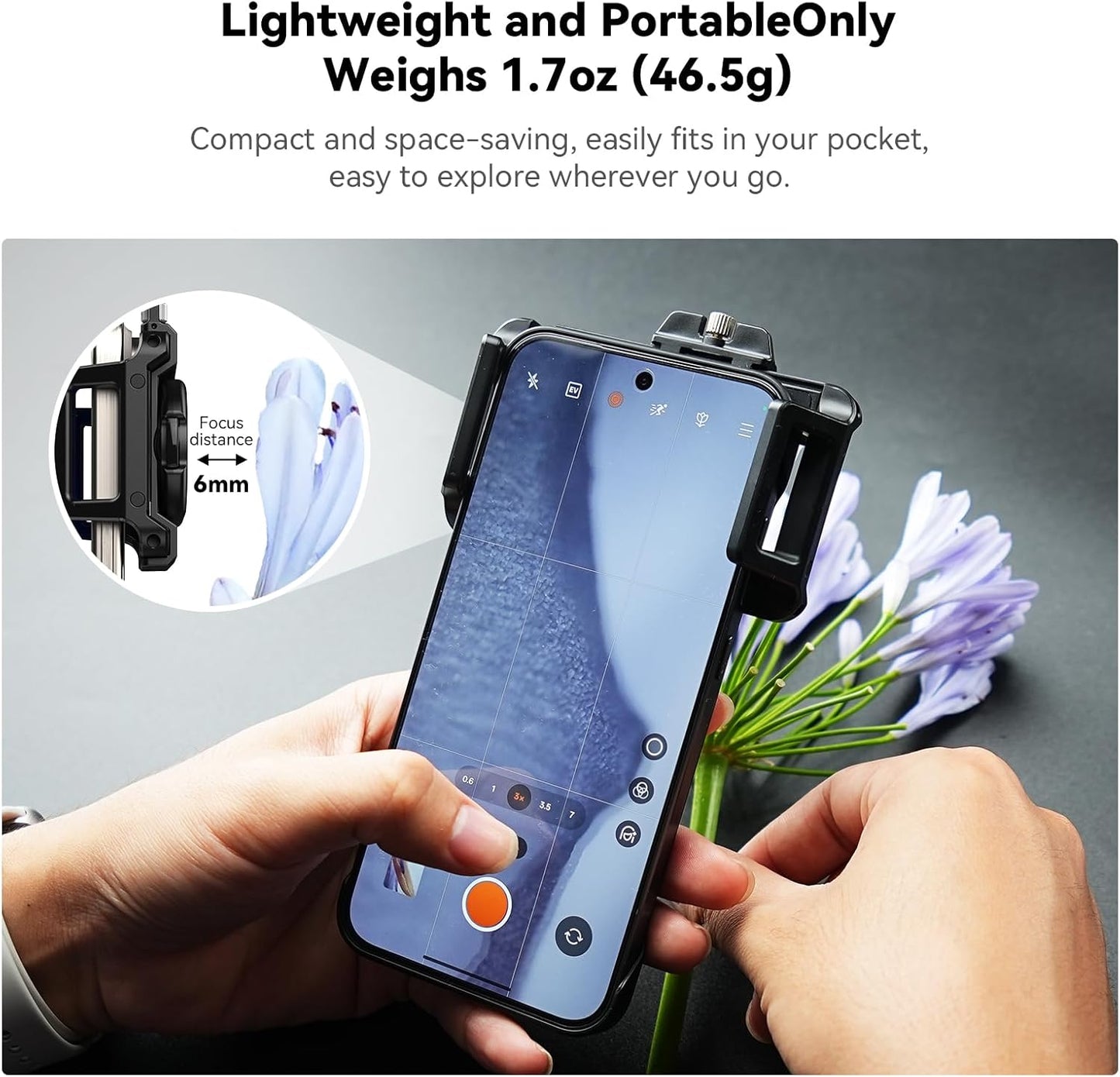 APEXEL 3-in-1 Phone Microscope Lens, 100X/150X/200X Nano Zoom Phone Micro Lens for Android/iPhone with LED UV Light/CPL/Universal Clip, Mini Pocket Digital Microscope, Portable Smartphone Camera
