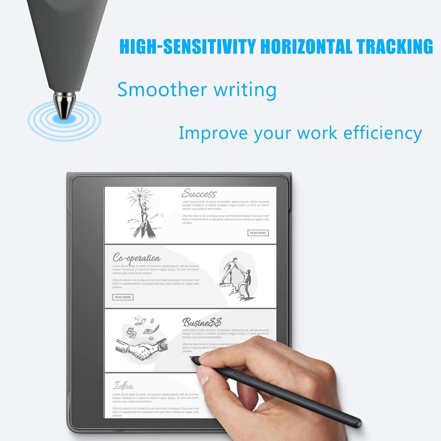 No Wore Out Titanium Alloy Replacement Fine Tips fit for Kindle Scribe Basic and Premium Pens Digital Pen, Smooth Ballpoint Note Taking Backup Nibs,2 Pcs,Gray