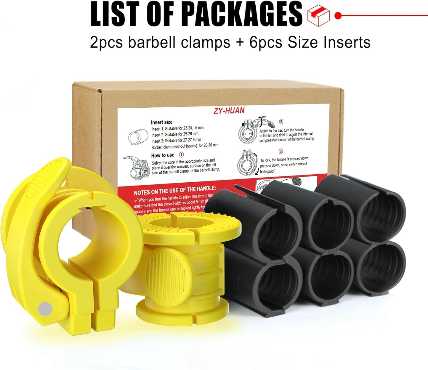 Barbell Clips 1 Inch Quick Release Weight Clamps 0.9-1.18inch Multi-Size Adjustable Olympic Clamps for Bars