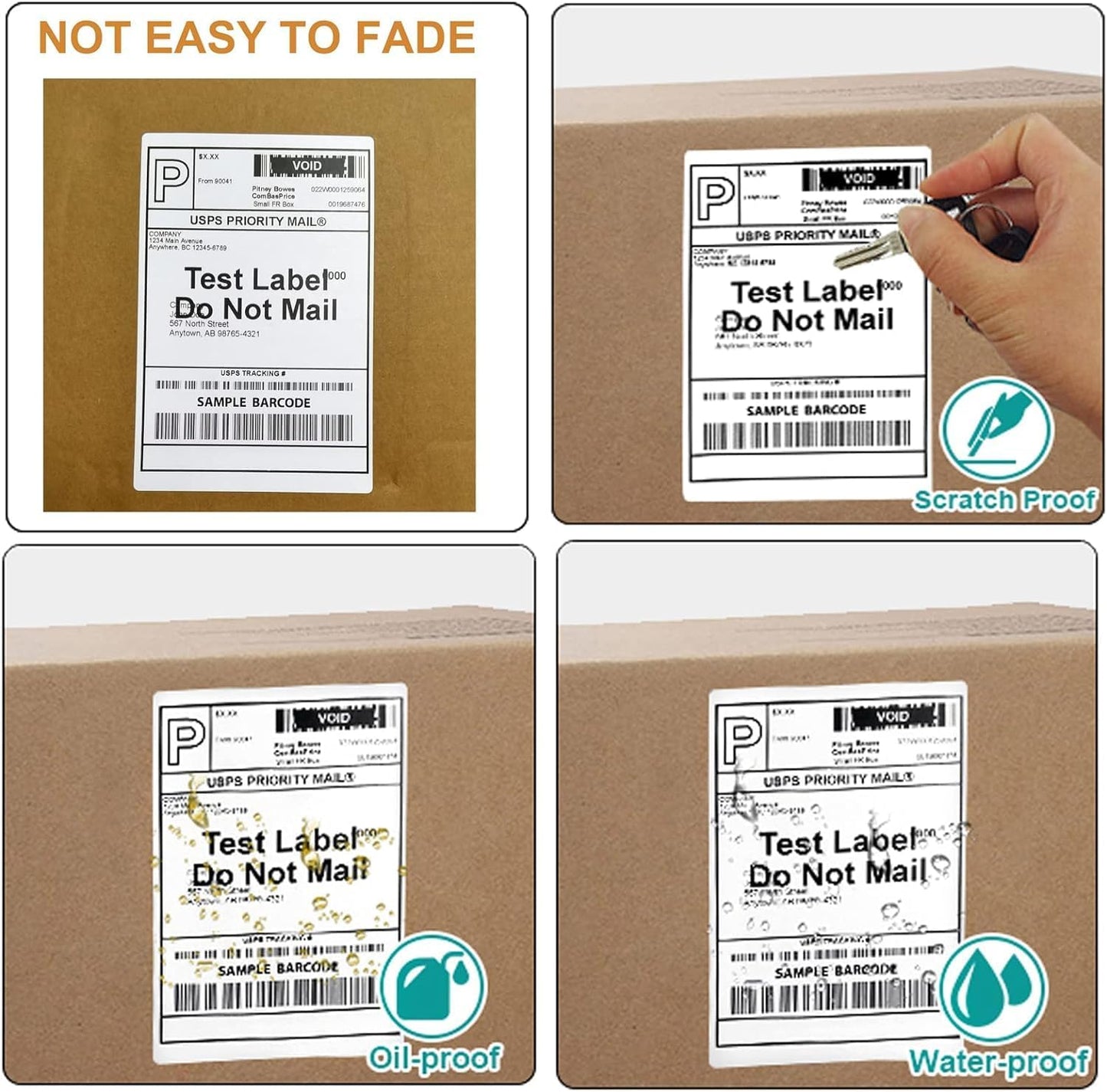 FungLam 10 Rolls 4"x6" Direct Thermal Printer Label, Shipping Labels Compatible with Zebra, Rollo and Most Thermal Printer, Perforated Postage Label Paper, 250 Labels/Roll