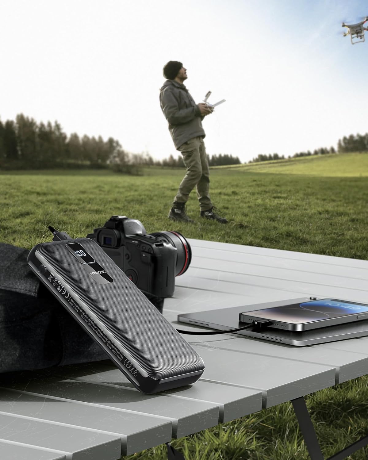 30000mAh Portable Charger LED Display Power Bank Fast Charging QC 3.0& PD External Battery Pack USB C Cell Phone Charger Compatible with iPhone 16/15/14/13 Pro Series Steam Samsung Galaxy iPad Tablet