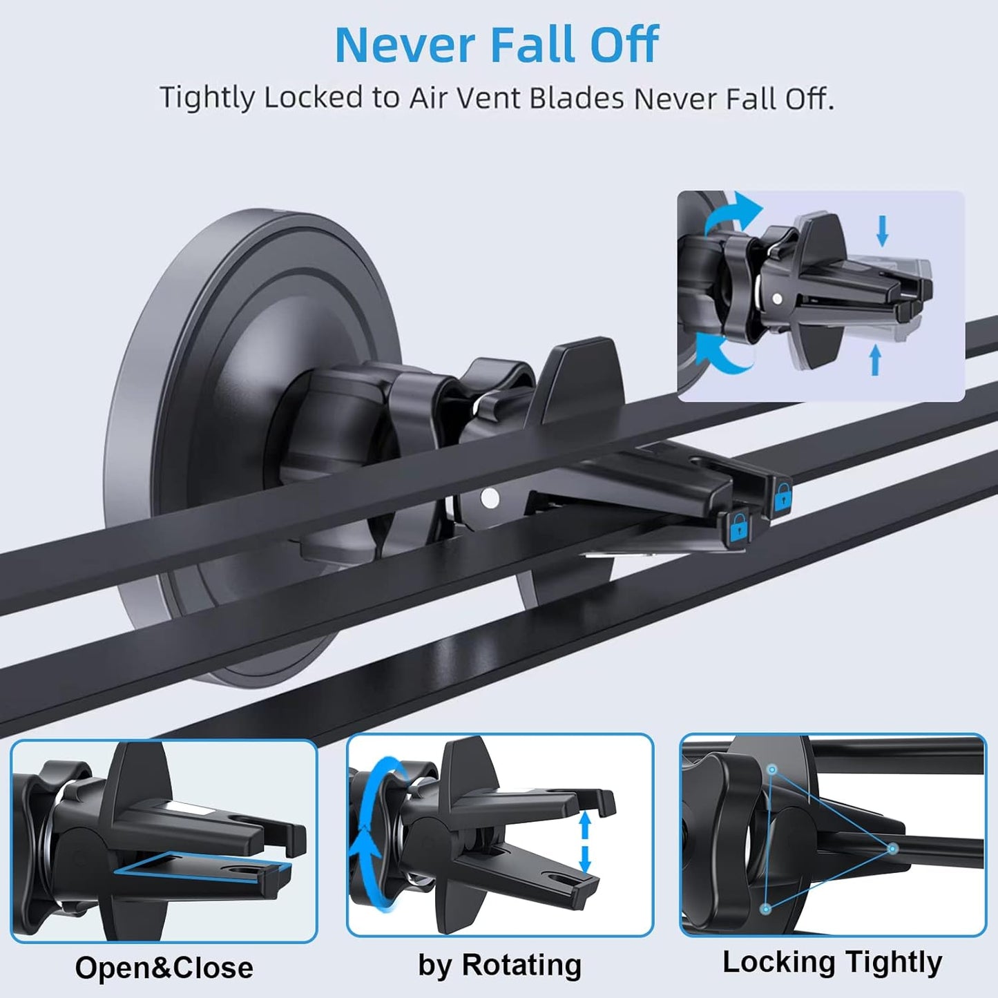 OHLPRO for MagSafe Car Mount Charger iPhone Wireless Car Charger, Stick on Dashboard Magnetic Phone Holder Mount for iPhone 16 Pro Plus Max 15 14 13 12 Series, 15W Fast Charging, Aluminum Shell