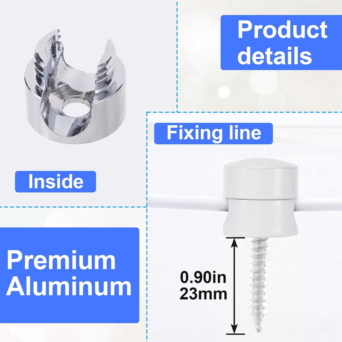 3 Sets Charger Holders for Cords, Adjustable Cable Anchor Holders, Adhesive Metal Cord Clips, Cable Management Wire Organizers for Desk, Office, Nightstand - Gold, White, Silver