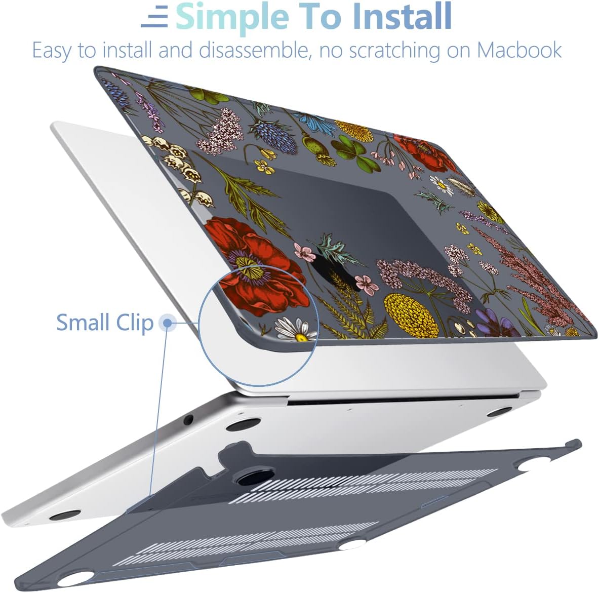 MEEgoodo Case for MacBook Air M4/M3/M2 13.6 inch 2025 2024 2022, Fit Model A3240 A3113 A2681, Compatible with MacBook Air 13 inch, Laptop Hard Shell Case with Keyboard Cover, Clover