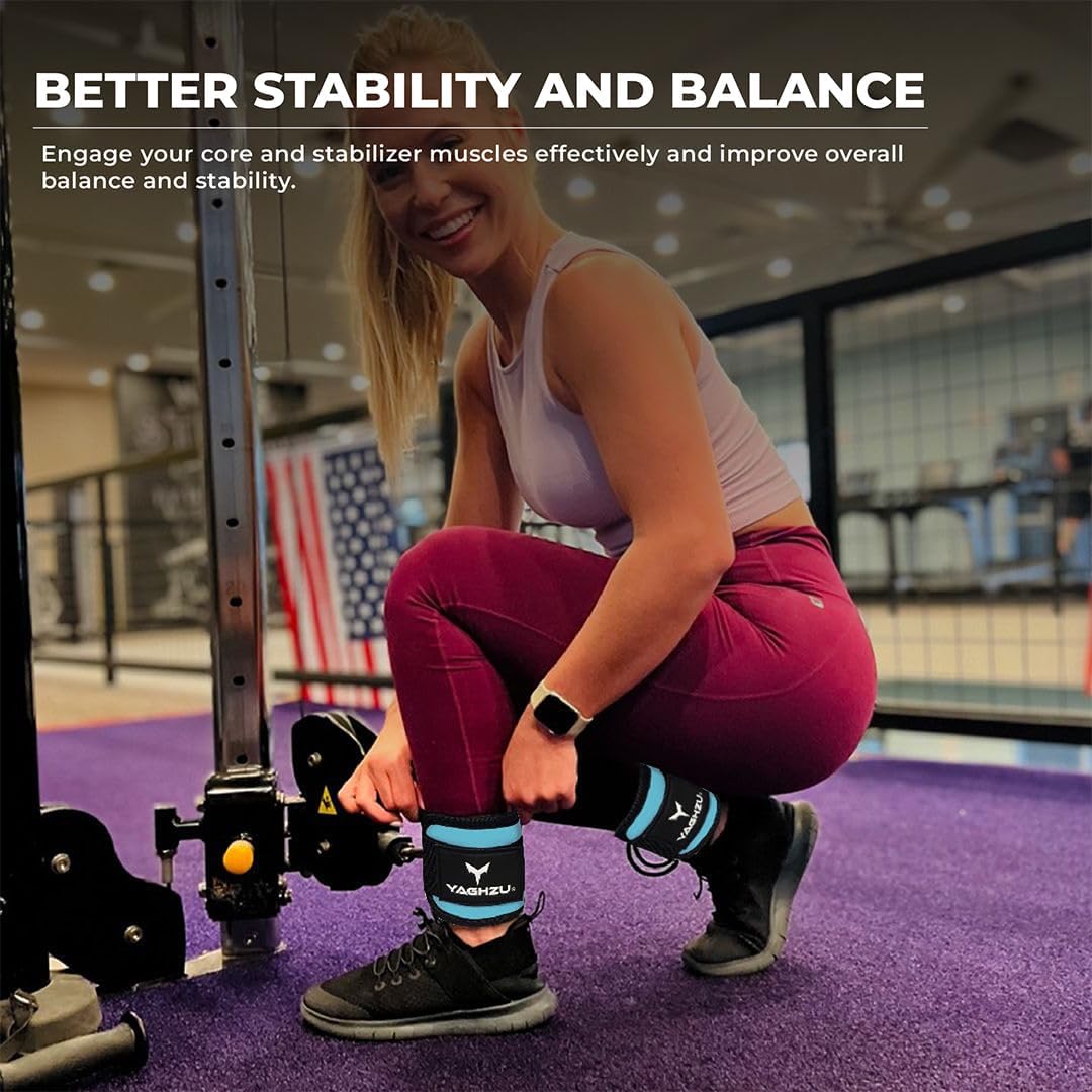 Ankle Straps for Cable Machines Women - Adjustable Gym Ankle Strap for Cable Machine, Neoprene Padded Cable Straps, Durable Leg Strap with Cable Cuff, Glute Kickback Ankle Strap with D Rings