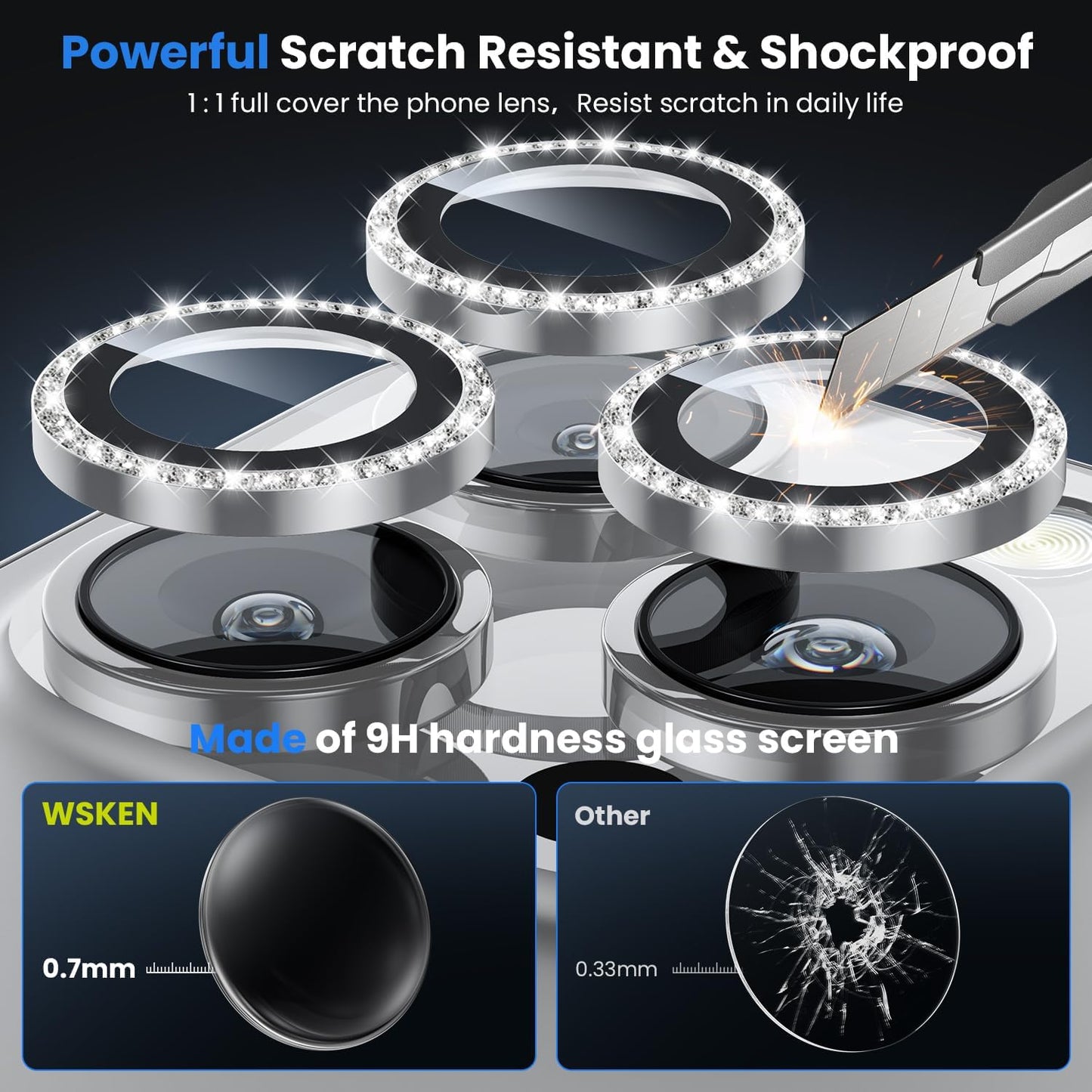 WSKEN for iPhone 16 Pro/iPhone 16 Pro Max Camera Lens Protector - [Original Shooting Model] Shatterproof Ultra HD Tempered Metal Glass Camera Screen Protector Cover Film Accessories