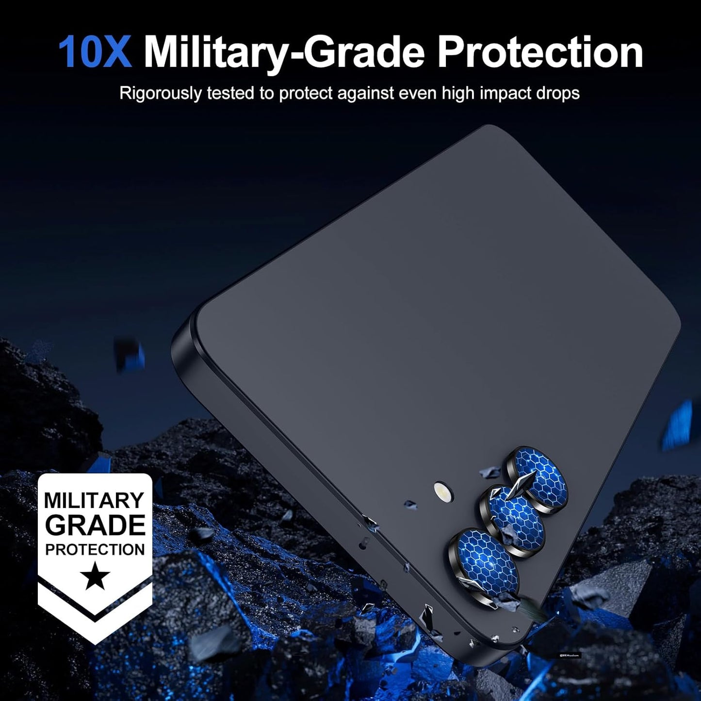 for Samsung Galaxy A16 Camera Lens Protector, Individual Metal Ring Tempered Glass Lens Cover, [Strong Adsorption] Scratch Resistant Ultra-Thin HD Clear Lens Cover, 1 Set-Black Ring