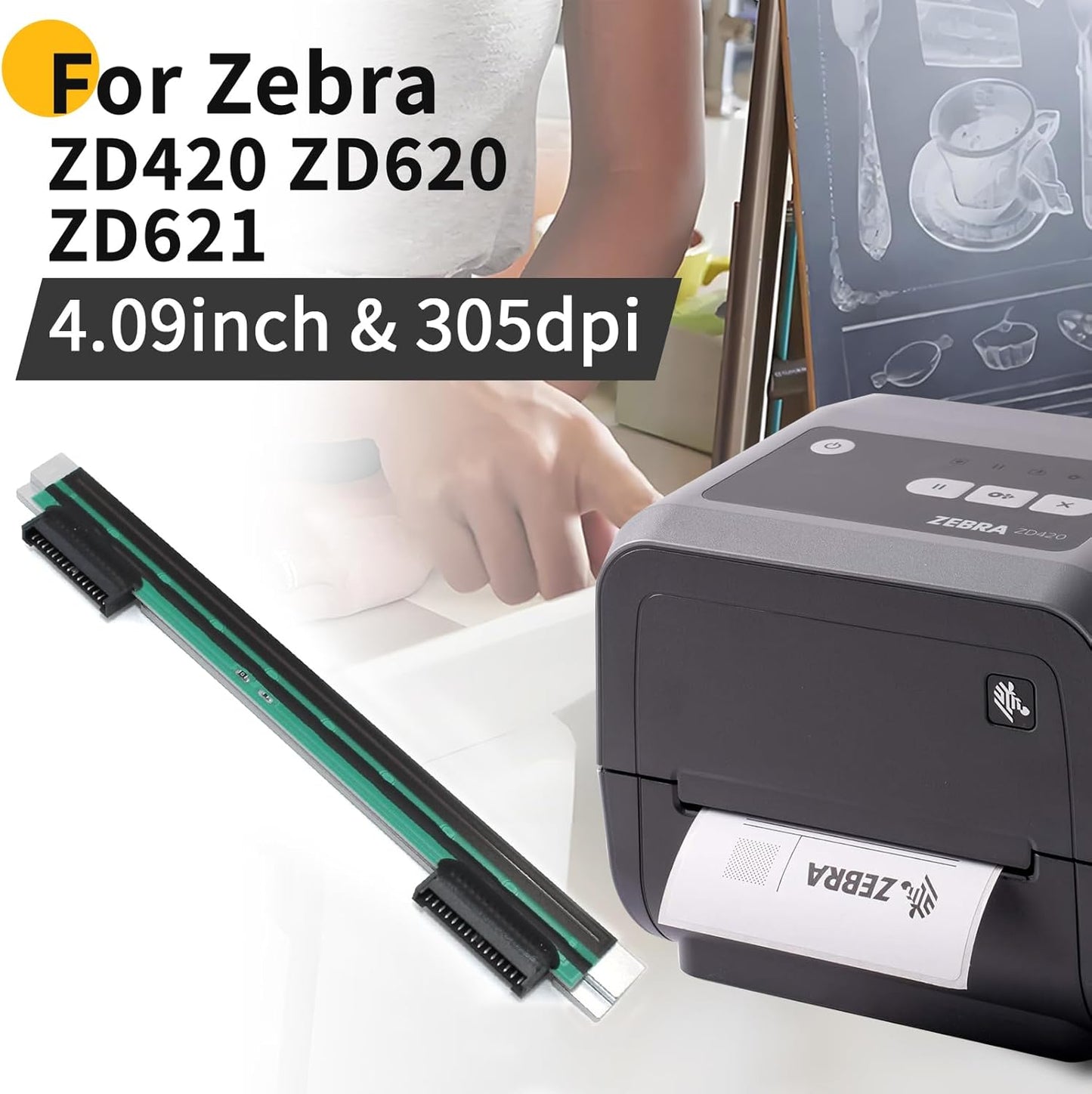 P1080383-227 New Printhead for Zebra ZD420 ZD620 ZD621 T-Series Thermal Mobile Label Printer 300dpi Genuine