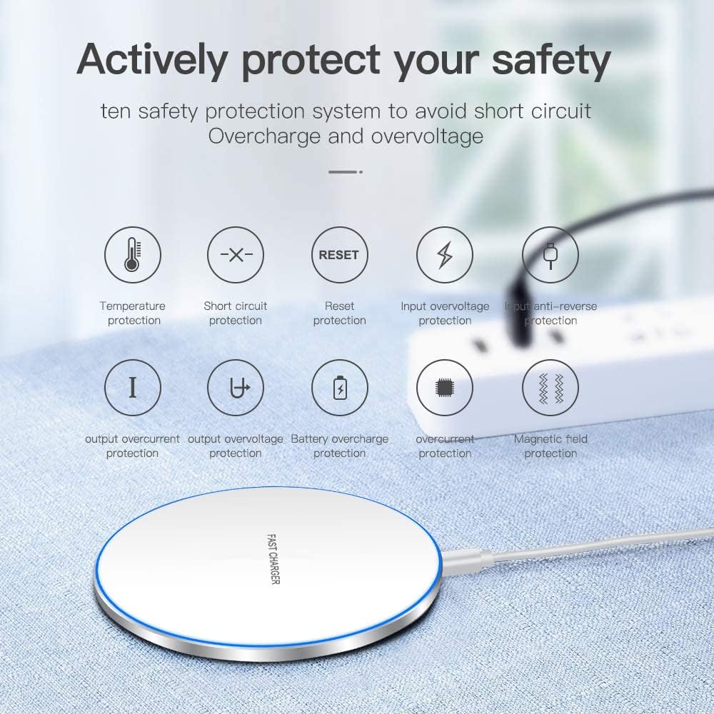 20W Fast Wireless Charger Pad,Wireless Phone Charging Station Compatible with iPhone 16/15/14/13/12/11/SE/X/AirPods,Fast Charge for Samsung Galaxy S25/S24/S23/S22/Note/Buds/Buds +,Pixel,LG